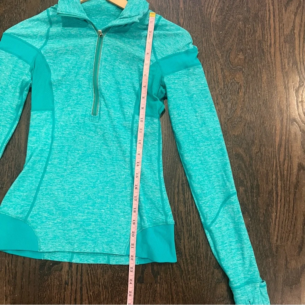 Lululemon Swifty Tech Half-Zip Teal Long Sleeve Top Size 4